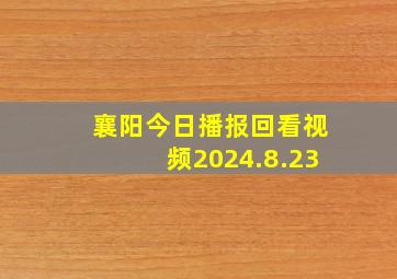 襄阳今日播报回看视频2024.8.23