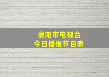 襄阳市电视台今日播报节目表