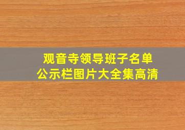 观音寺领导班子名单公示栏图片大全集高清