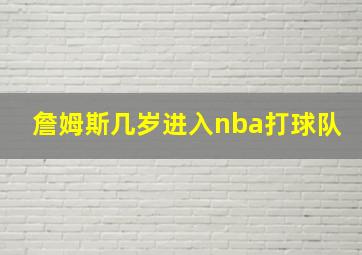 詹姆斯几岁进入nba打球队