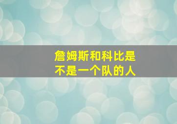 詹姆斯和科比是不是一个队的人