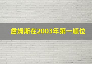 詹姆斯在2003年第一顺位