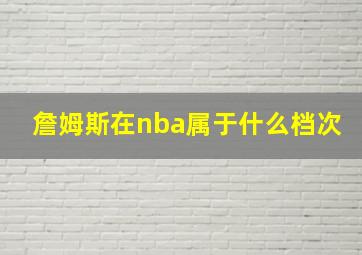 詹姆斯在nba属于什么档次