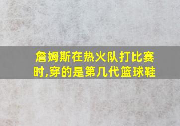 詹姆斯在热火队打比赛时,穿的是第几代篮球鞋