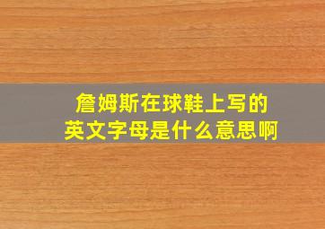 詹姆斯在球鞋上写的英文字母是什么意思啊