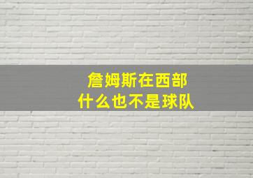 詹姆斯在西部什么也不是球队