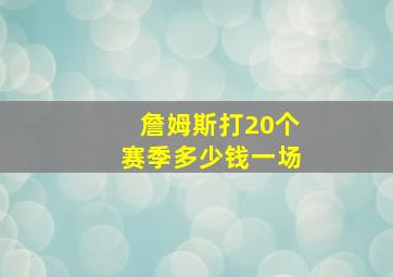 詹姆斯打20个赛季多少钱一场