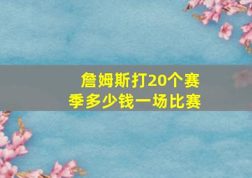 詹姆斯打20个赛季多少钱一场比赛