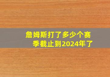 詹姆斯打了多少个赛季截止到2024年了