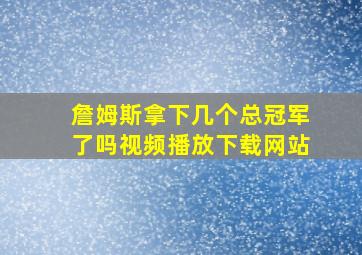 詹姆斯拿下几个总冠军了吗视频播放下载网站