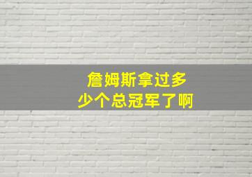 詹姆斯拿过多少个总冠军了啊