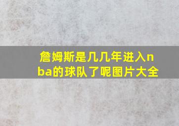 詹姆斯是几几年进入nba的球队了呢图片大全