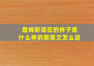 詹姆斯现在的样子是什么样的呢英文怎么说