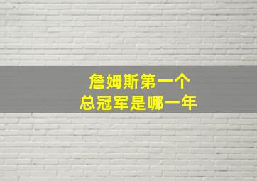 詹姆斯第一个总冠军是哪一年