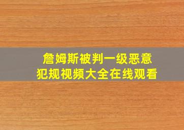 詹姆斯被判一级恶意犯规视频大全在线观看