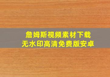 詹姆斯视频素材下载无水印高清免费版安卓