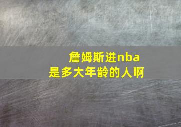 詹姆斯进nba是多大年龄的人啊