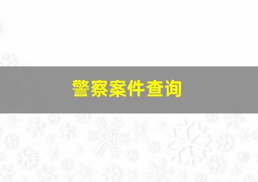 警察案件查询