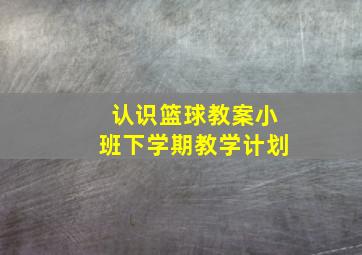 认识篮球教案小班下学期教学计划