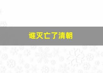 谁灭亡了清朝