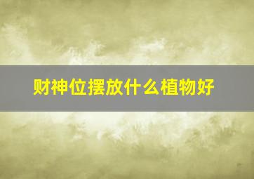 财神位摆放什么植物好