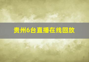 贵州6台直播在线回放