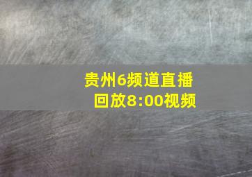 贵州6频道直播回放8:00视频