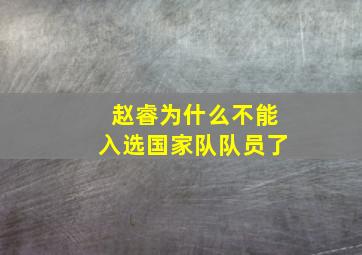 赵睿为什么不能入选国家队队员了