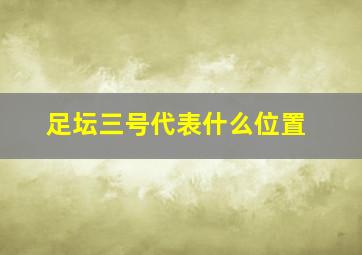 足坛三号代表什么位置