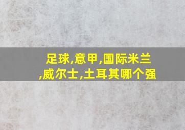 足球,意甲,国际米兰,威尔士,土耳其哪个强