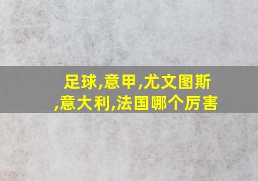 足球,意甲,尤文图斯,意大利,法国哪个厉害