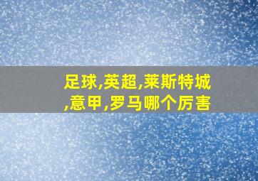 足球,英超,莱斯特城,意甲,罗马哪个厉害