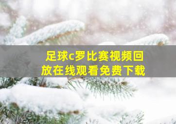 足球c罗比赛视频回放在线观看免费下载