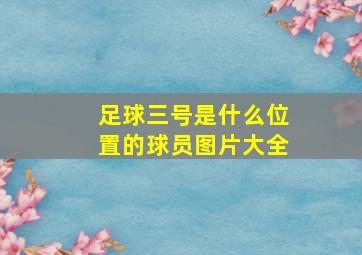 足球三号是什么位置的球员图片大全