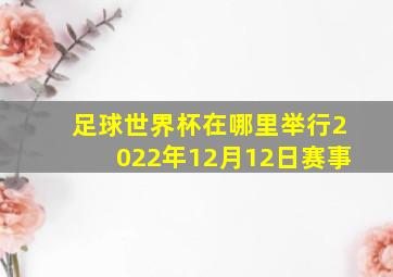 足球世界杯在哪里举行2022年12月12日赛事