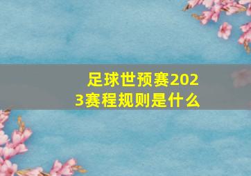 足球世预赛2023赛程规则是什么