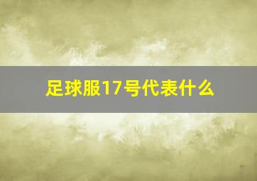 足球服17号代表什么