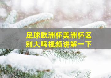 足球欧洲杯美洲杯区别大吗视频讲解一下