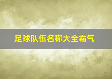 足球队伍名称大全霸气