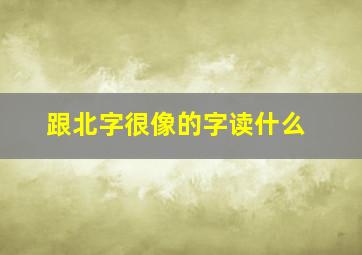 跟北字很像的字读什么