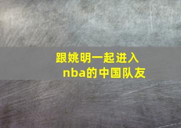 跟姚明一起进入nba的中国队友