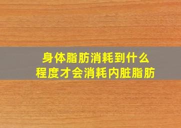 身体脂肪消耗到什么程度才会消耗内脏脂肪