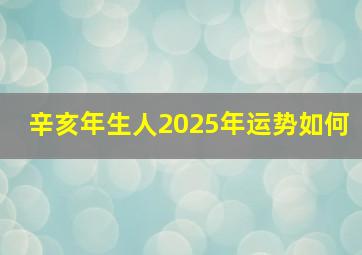 辛亥年生人2025年运势如何