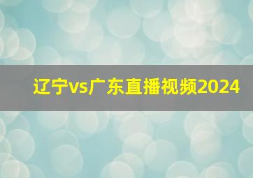 辽宁vs广东直播视频2024