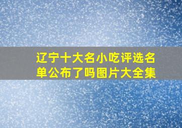 辽宁十大名小吃评选名单公布了吗图片大全集