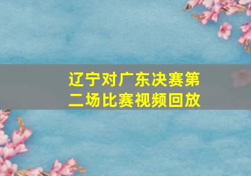 辽宁对广东决赛第二场比赛视频回放