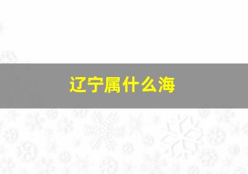 辽宁属什么海