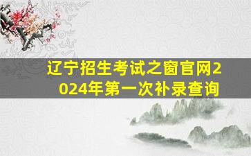 辽宁招生考试之窗官网2024年第一次补录查询