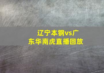 辽宁本钢vs广东华南虎直播回放