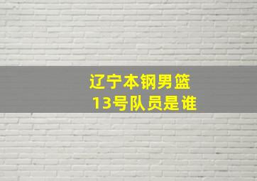 辽宁本钢男篮13号队员是谁